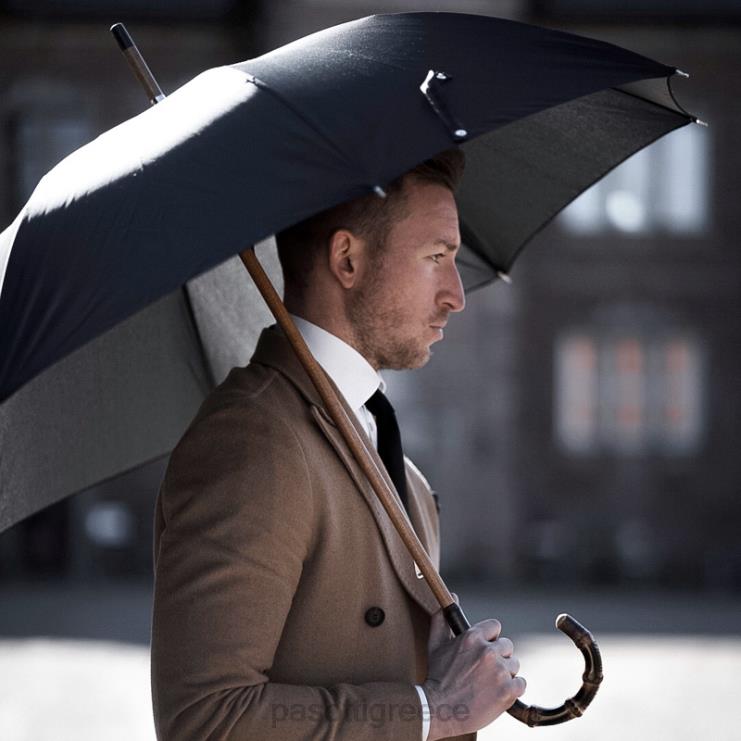 ομπρέλα | PASOTTI 476f oxf-18 b - μαύρη ομπρέλα oxford με λαβή από μπαμπού 2N6B8101 άνδρες